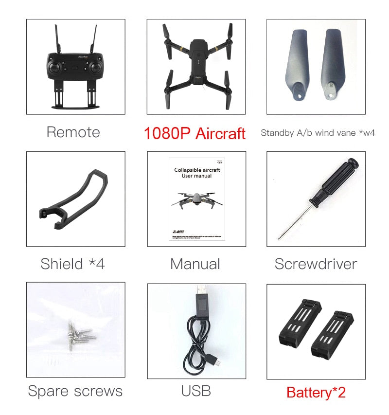 Drone Cuadricóptero Plegable con Cámara