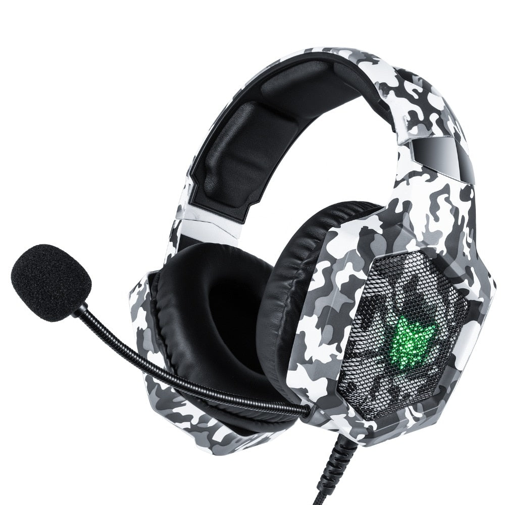 Auriculares Gaming LED Camuflaje con Micrófono