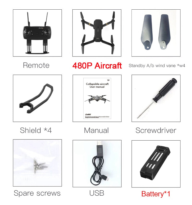 Drone Cuadricóptero Plegable con Cámara
