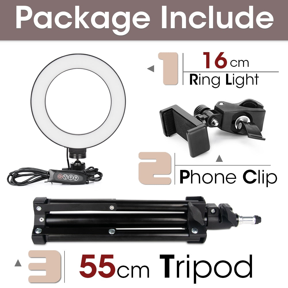 Aro de Luz LED Regulable para Cámara
