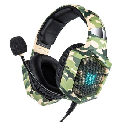 Auriculares Gaming LED Camuflaje con Micrófono