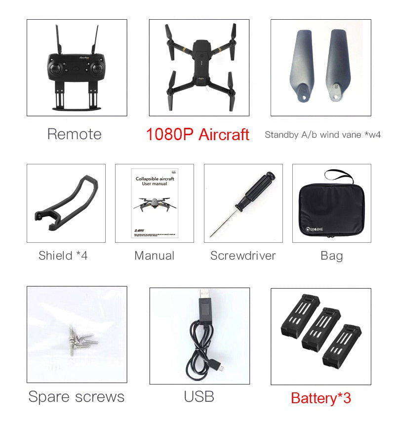Drone Cuadricóptero Plegable con Cámara