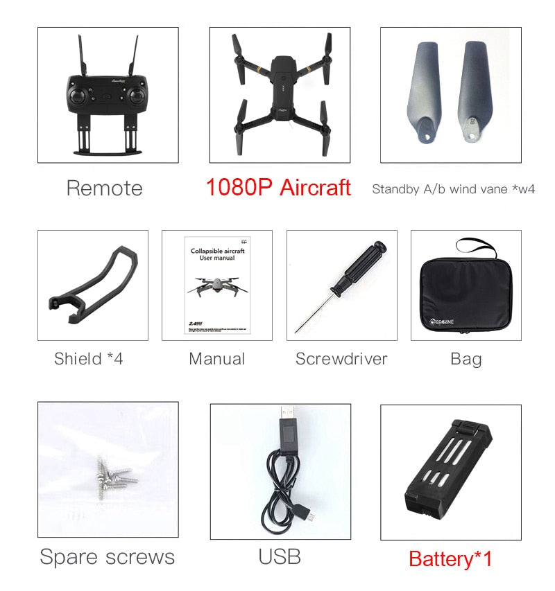 Drone Cuadricóptero Plegable con Cámara
