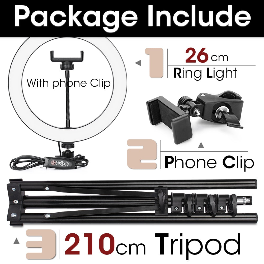 Aro de Luz LED Regulable para Cámara