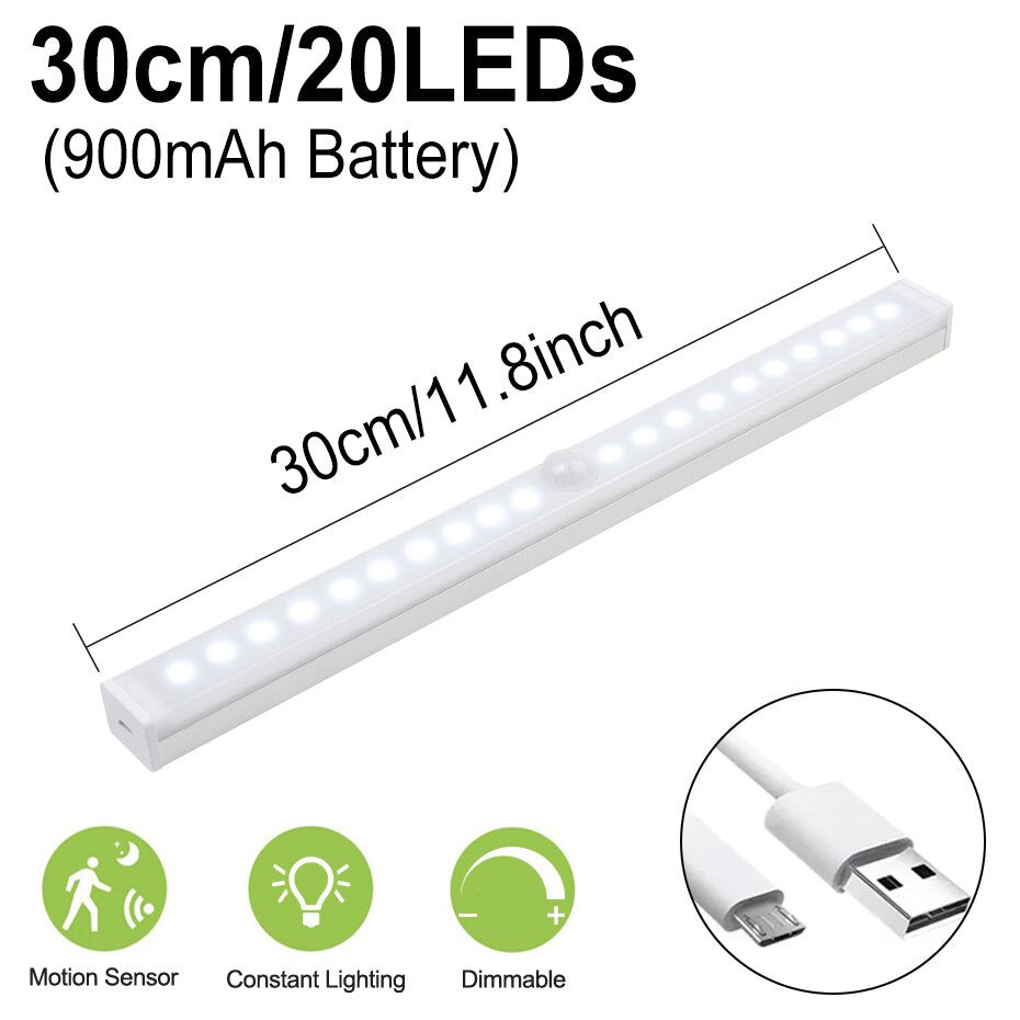 Luz LED con Sensor de Movimiento PIR (6/10 LEDs)