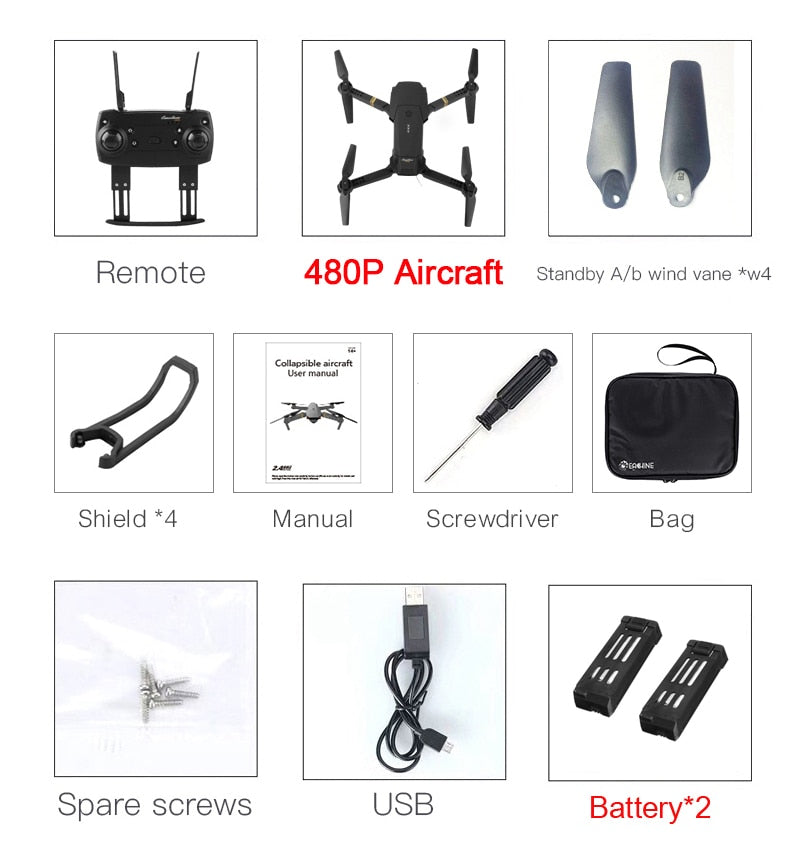 Drone Cuadricóptero Plegable con Cámara