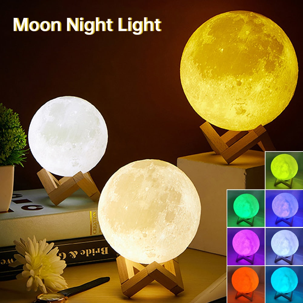 Luz Nocturna LED en Forma de Luna