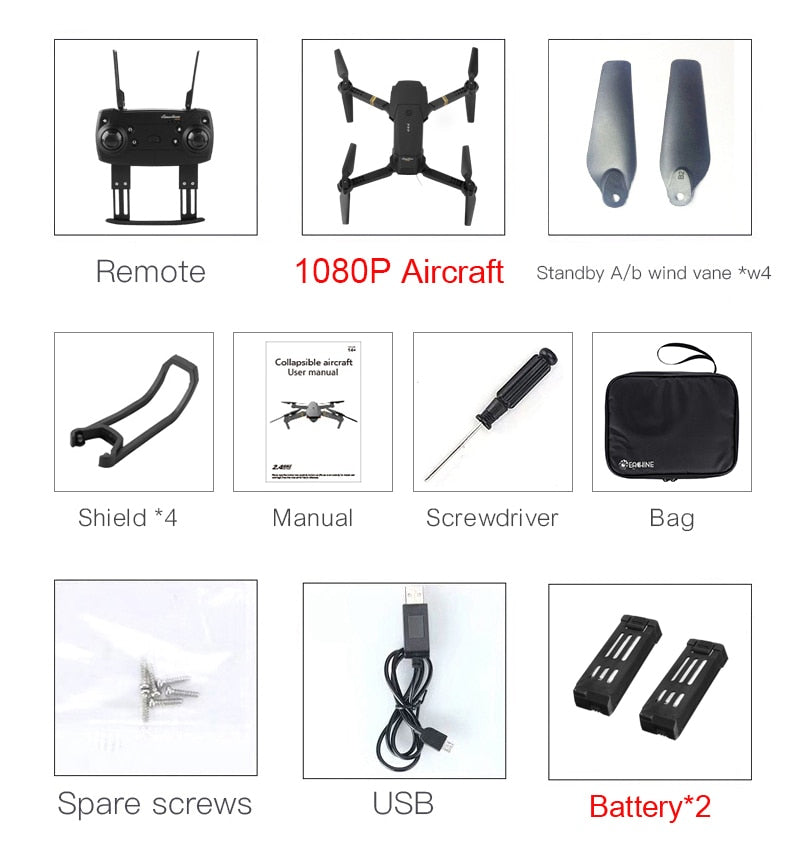 Drone Cuadricóptero Plegable con Cámara