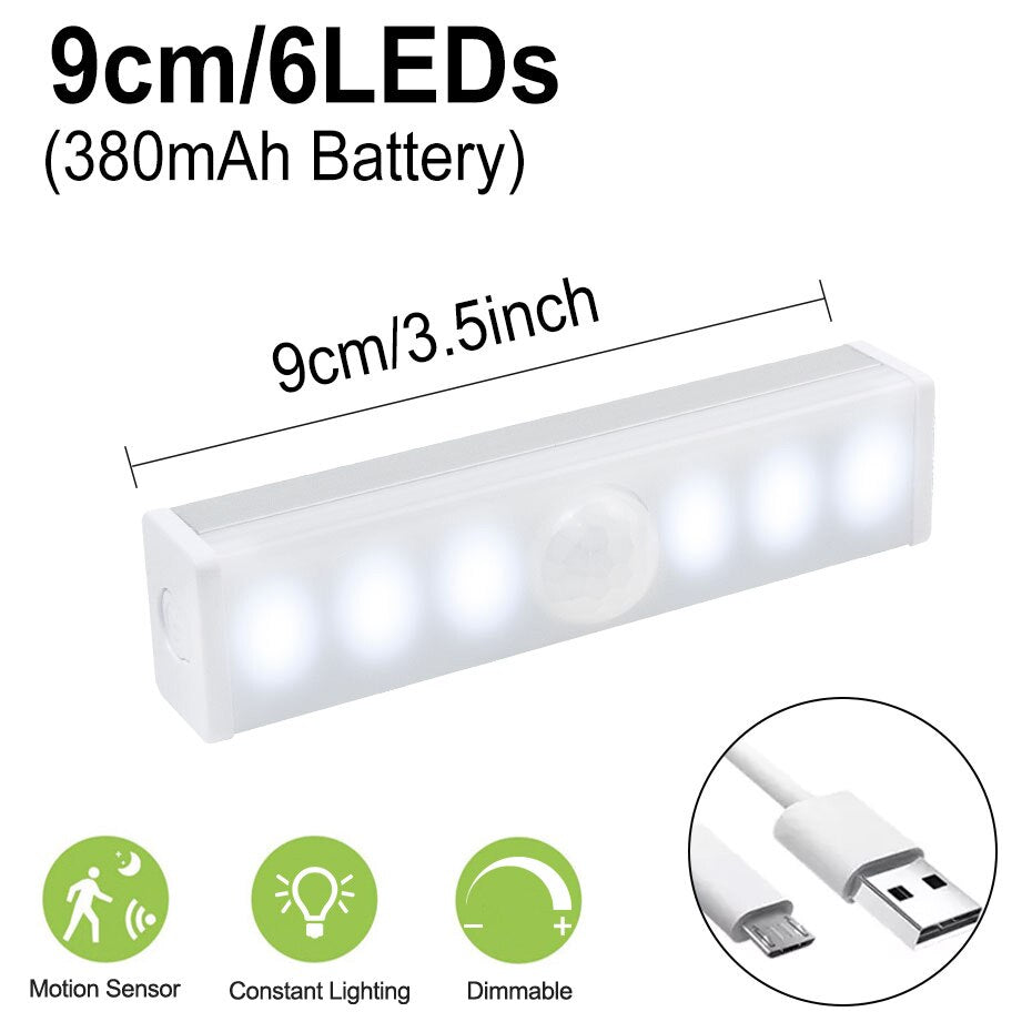 Luz LED con Sensor de Movimiento PIR (6/10 LEDs)