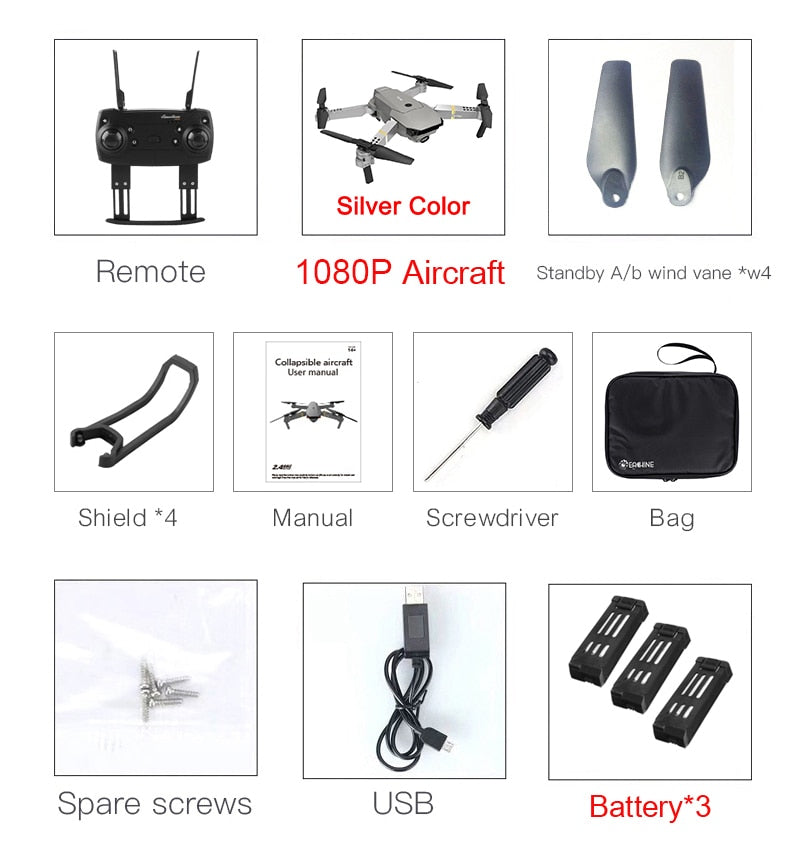 Drone Cuadricóptero Plegable con Cámara