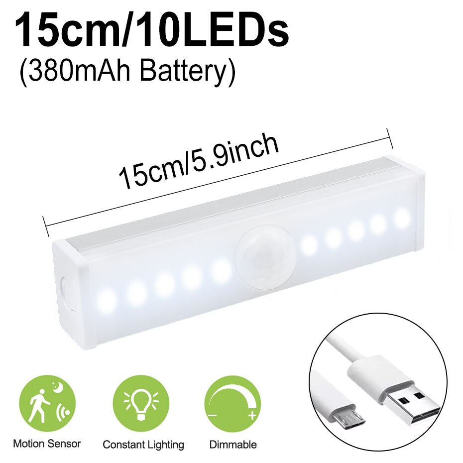 Luz LED con Sensor de Movimiento PIR (6/10 LEDs)
