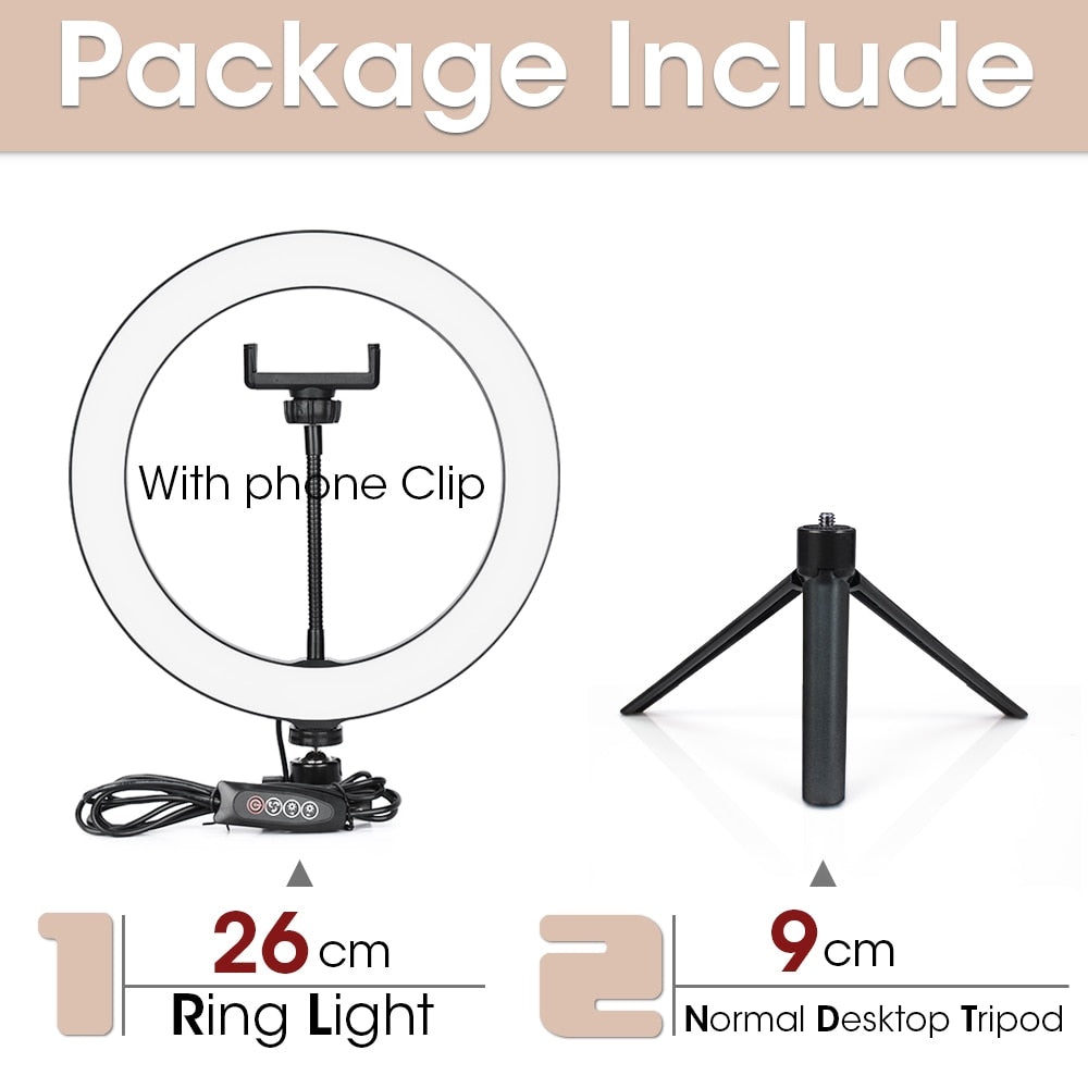 Aro de Luz LED Regulable para Cámara