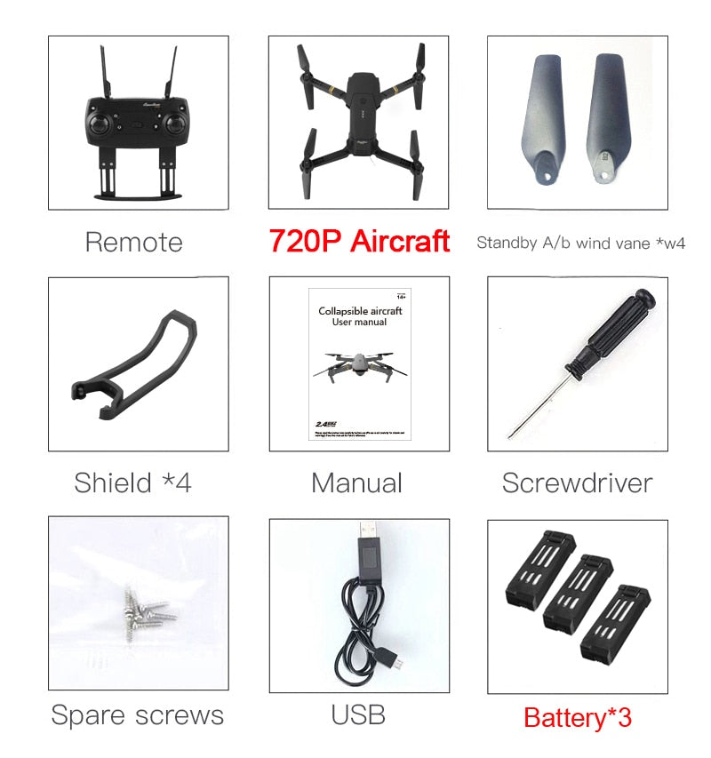 Drone Cuadricóptero Plegable con Cámara