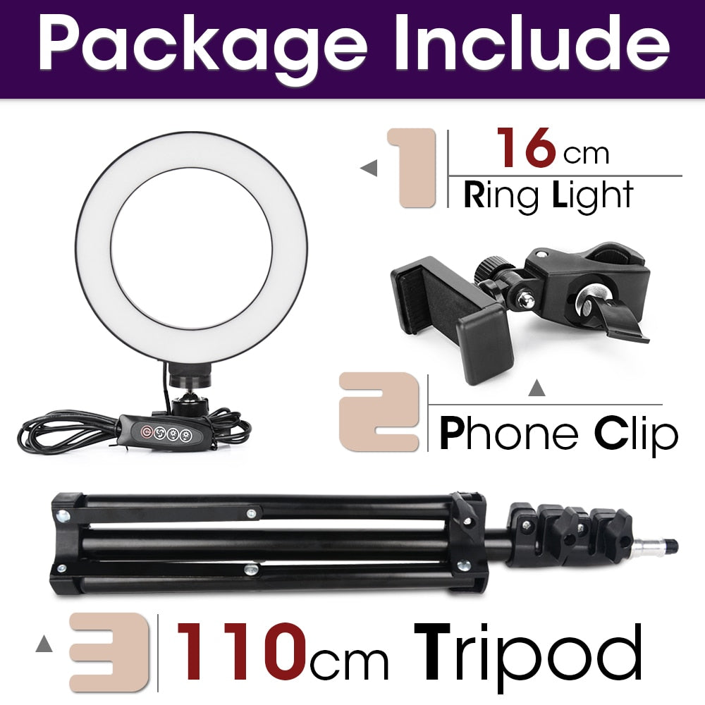 Aro de Luz LED Regulable para Cámara