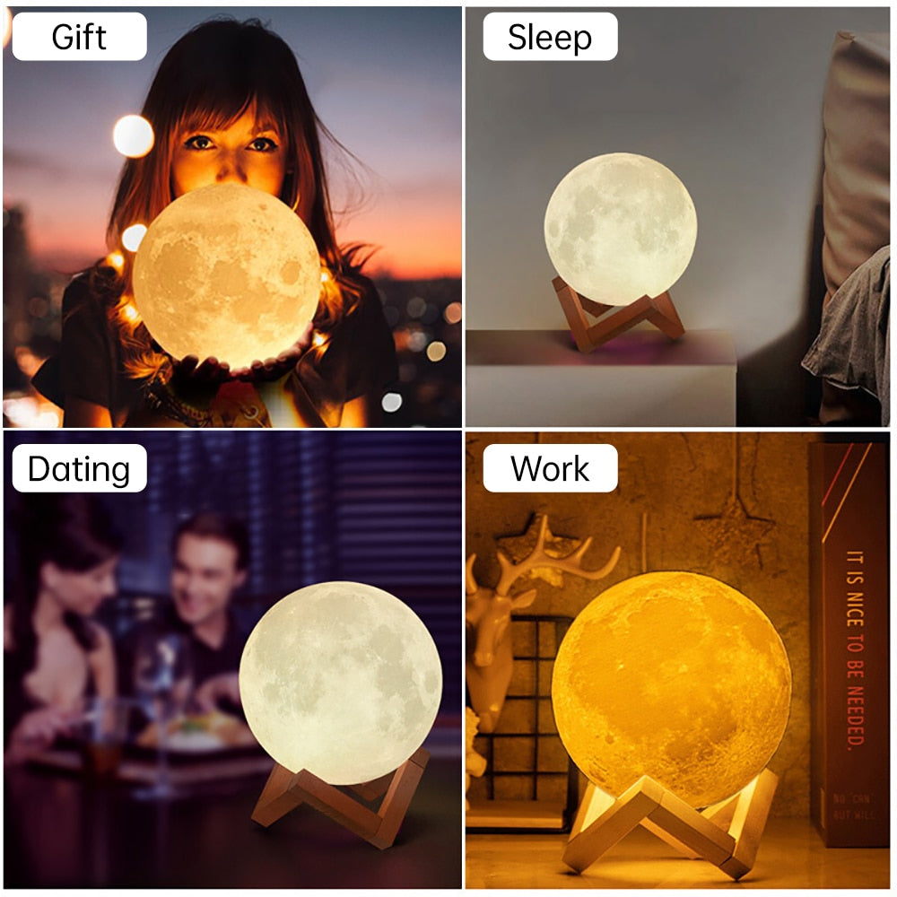 Luz Nocturna LED en Forma de Luna