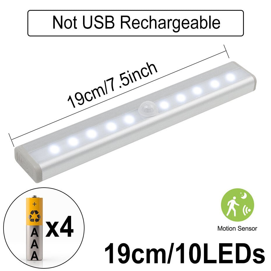 Luz LED con Sensor de Movimiento PIR (6/10 LEDs)