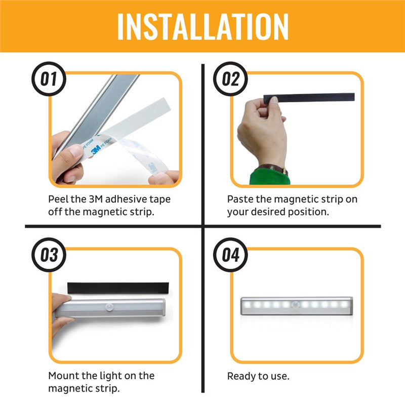 Luz LED con Sensor de Movimiento PIR (6/10 LEDs)