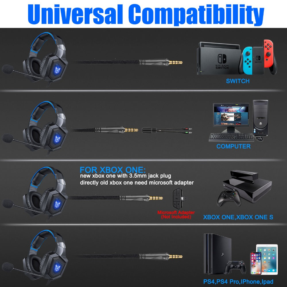 Auriculares Gaming LED Camuflaje con Micrófono